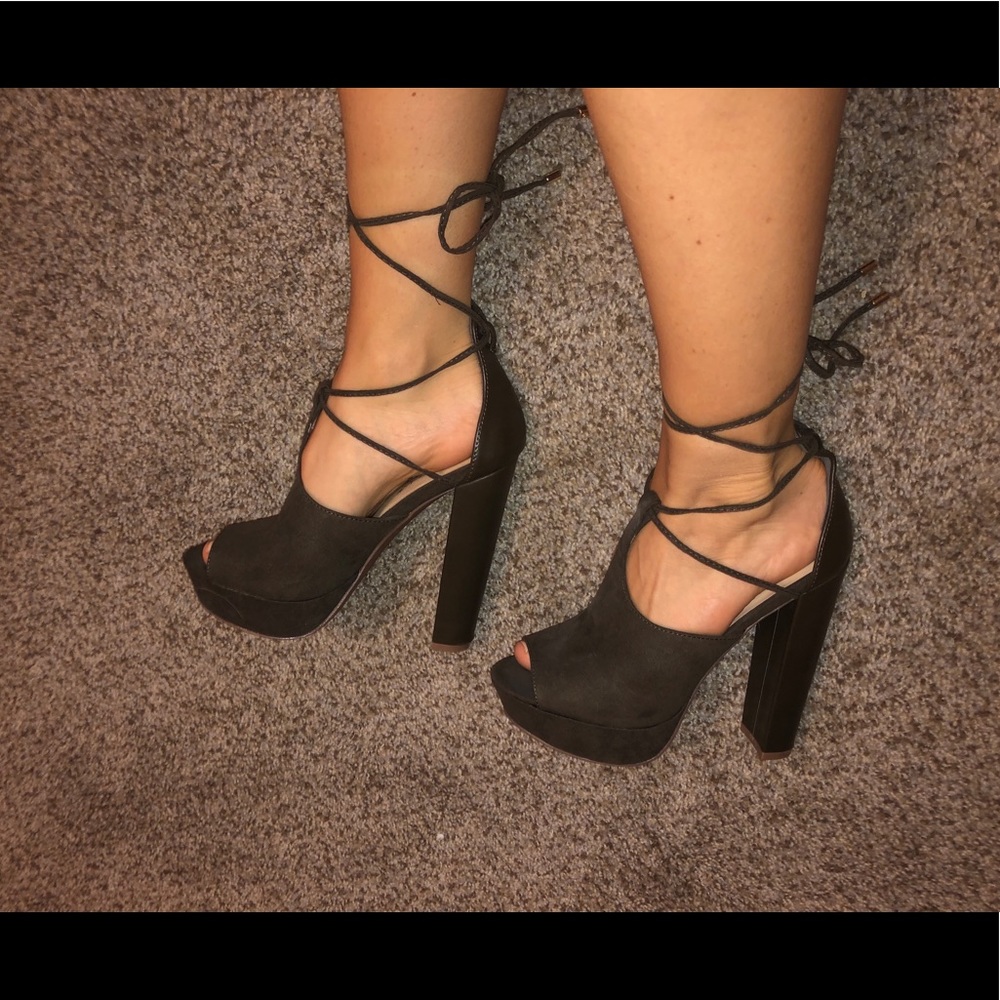 JustFab Peep-Toe Platform Heels